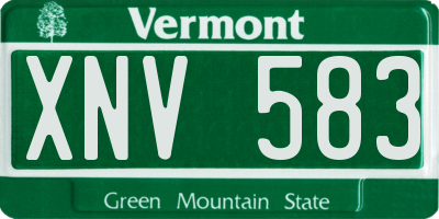 VT license plate XNV583