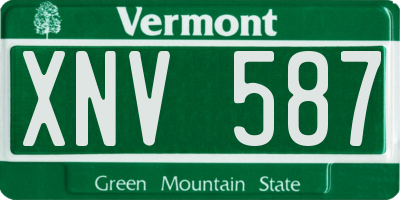 VT license plate XNV587