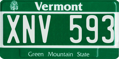 VT license plate XNV593