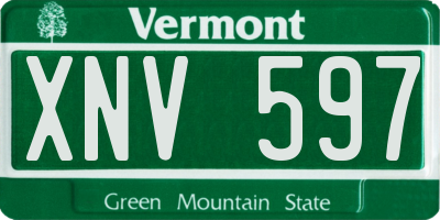 VT license plate XNV597