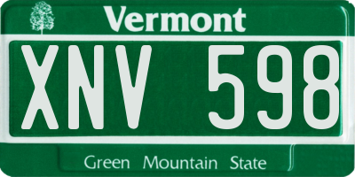 VT license plate XNV598