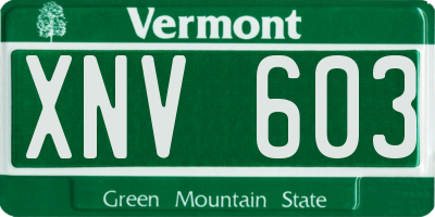 VT license plate XNV603