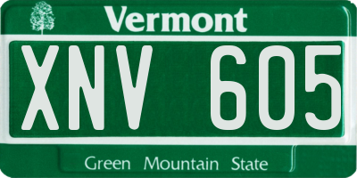 VT license plate XNV605