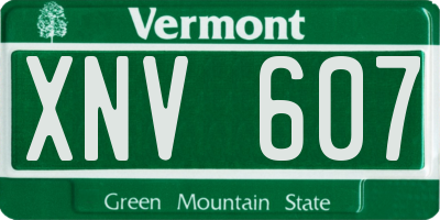 VT license plate XNV607