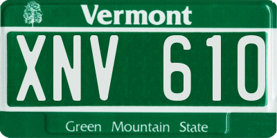 VT license plate XNV610
