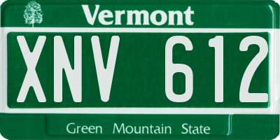 VT license plate XNV612