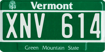 VT license plate XNV614