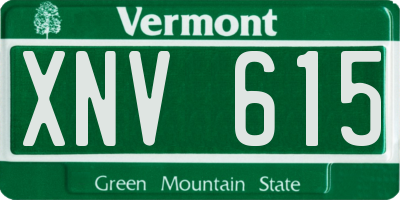 VT license plate XNV615