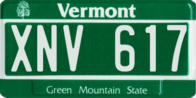 VT license plate XNV617