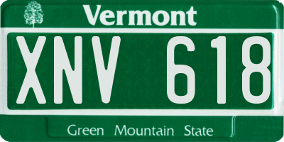 VT license plate XNV618