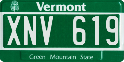 VT license plate XNV619