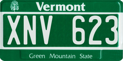 VT license plate XNV623