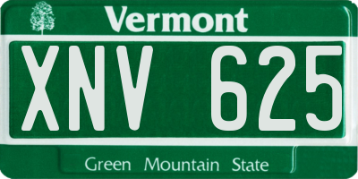 VT license plate XNV625