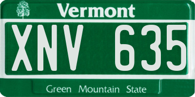 VT license plate XNV635