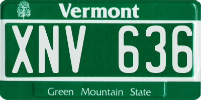 VT license plate XNV636