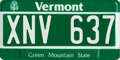 VT license plate XNV637