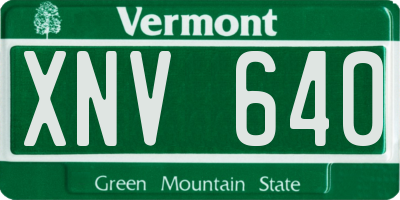VT license plate XNV640