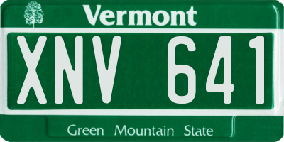 VT license plate XNV641