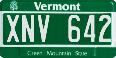 VT license plate XNV642