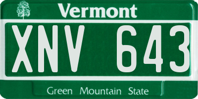 VT license plate XNV643