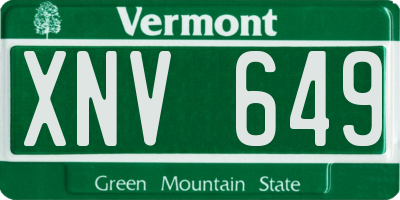 VT license plate XNV649