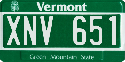 VT license plate XNV651