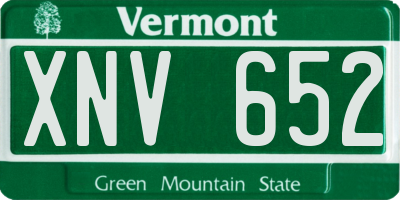 VT license plate XNV652
