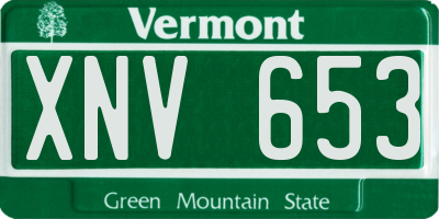 VT license plate XNV653