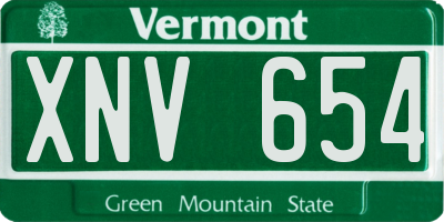 VT license plate XNV654