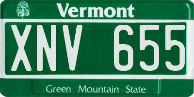 VT license plate XNV655