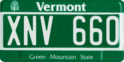 VT license plate XNV660