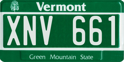 VT license plate XNV661
