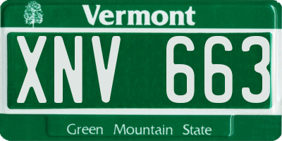 VT license plate XNV663