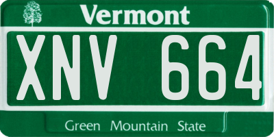VT license plate XNV664