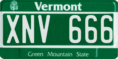 VT license plate XNV666