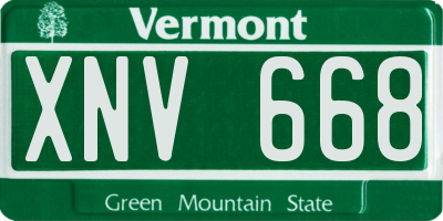 VT license plate XNV668