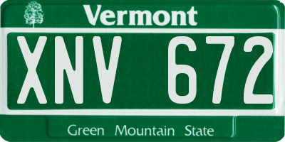 VT license plate XNV672