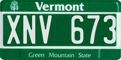 VT license plate XNV673
