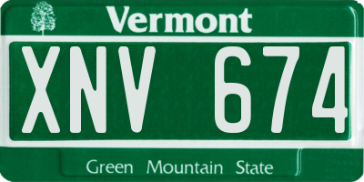 VT license plate XNV674