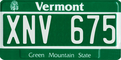 VT license plate XNV675