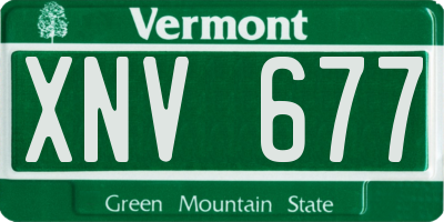 VT license plate XNV677