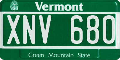VT license plate XNV680