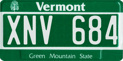 VT license plate XNV684