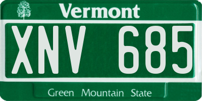 VT license plate XNV685