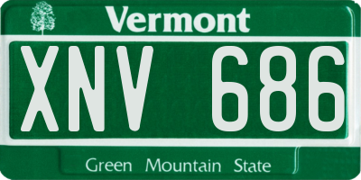 VT license plate XNV686