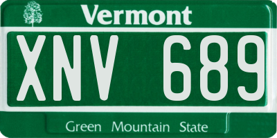 VT license plate XNV689