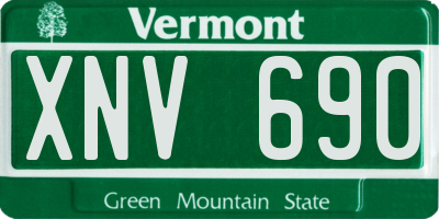VT license plate XNV690