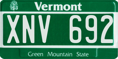 VT license plate XNV692