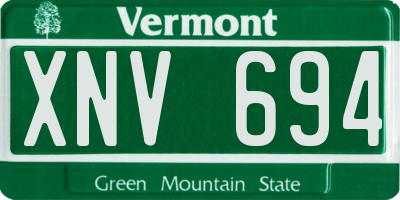 VT license plate XNV694