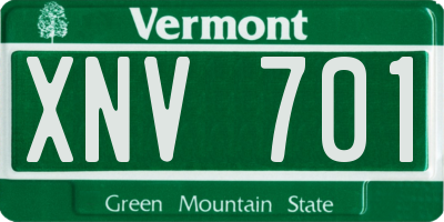 VT license plate XNV701